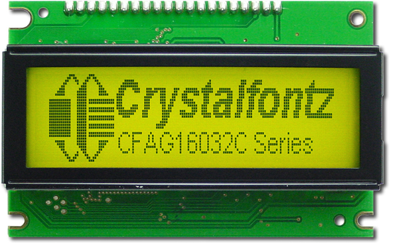 160*32 グラフィックLCDモジュール 黄色緑色 CFAG16032C-YYH-TT ST7920 幅広い温度