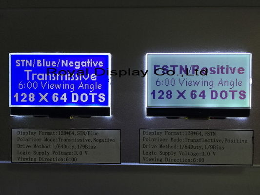 128x64 FSTNの医療機器のための肯定的なコグ3VモノラルLCDの表示のStnの灰色