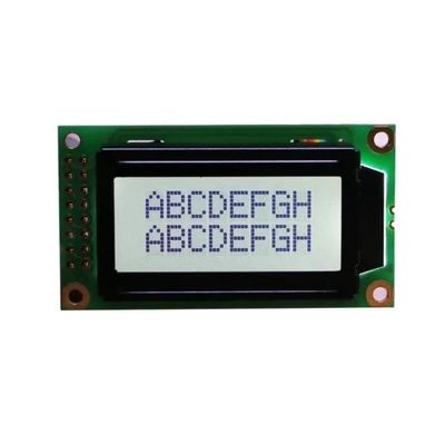 特性0802 LCDモジュール8*2 LCDスクリーン5Vの黄色いバックライトの白い単語