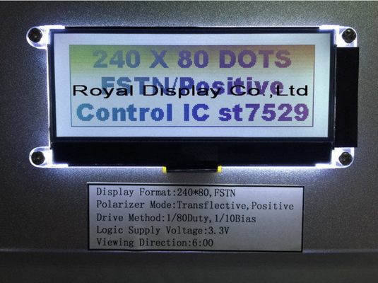240X80はLCDのバックライトが付いているコグのStn写実的なFSTN LCDの表示に点を打つ