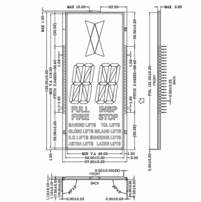 5インチのエレベーター7の区分のバックライトが付いているコネクターが付いているモノクロStn LCDの表示