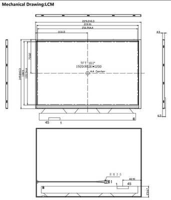 10.1インチ TFT LCD モジュール 1920*1200 RGB 高コントラスト比 1000nits ディスプレイ