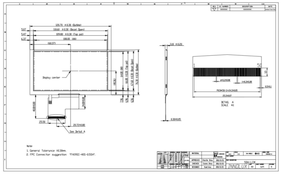 EJ050NA-01G イノラックス 5インチ TFT LCD モジュールディスプレイ 800*RGB*480 オプションRTP
