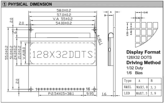 128*32 グラフィック LCD モジュール ST7921 バックライト 3.3V モノクローム カラー パーソナライズbare 産業ディスプレイ