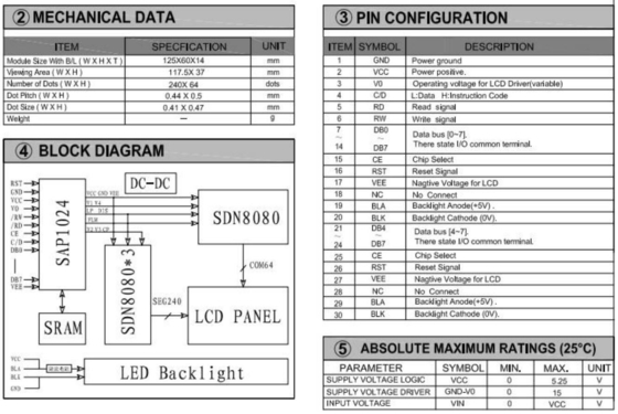 240*64 グラフィック FSTN LCD モジュール PCB 大型工業ディスプレイ