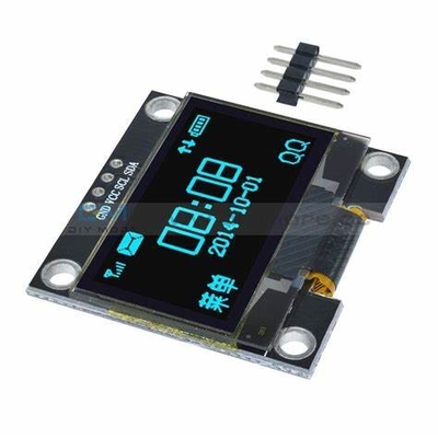 1.3'' 128*64 白色モノクロ OLED I2C インターフェイス 広温液晶モジュール