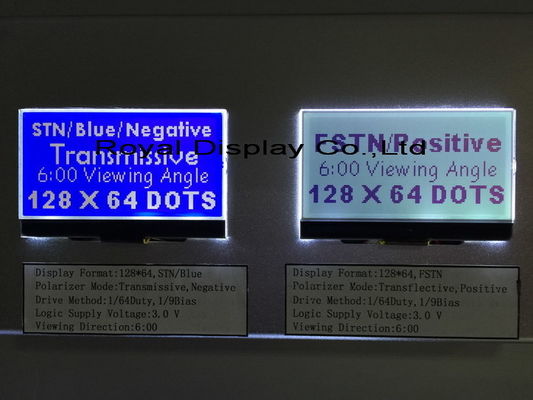 地上通信線の電話のためのSTN/Blue/Negative 128X64の決断45mAのバックライト モノクロLCDの表示
