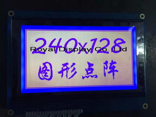 FSTN 75mAのバックライト240x128は白いBlacklightの穂軸LCDの表示モジュールFFCに点を打つ