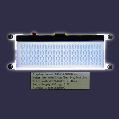 工場卸し売り240*64写実的なLCD ST7565R平行YG Stn灰色の陽性LCDは反射偏光子の穂軸FPCを表示する