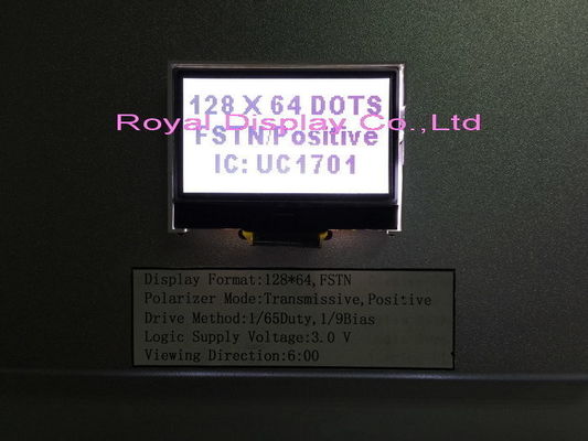 128x64 FSTNの医療機器のための肯定的なコグ3VモノラルLCDの表示のStnの灰色