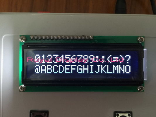 16X2穂軸の特性のパラレル インターフェイスのYg小さいスクリーンの白いバックライトのコグLCDの表示モジュール