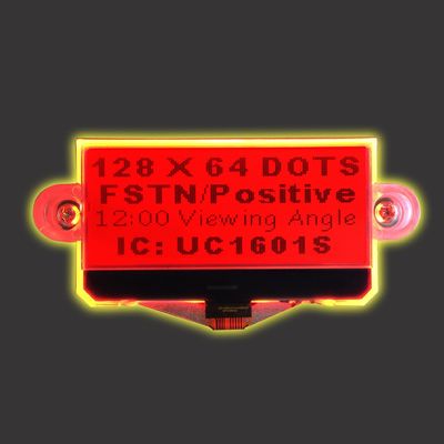 12864の点の陽性の小型の白い/こはく色LEDのバックライト3Vの直並列液晶表示装置LCDモジュール