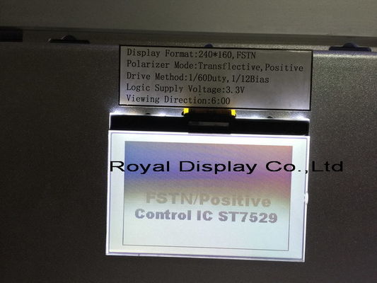 Stnの灰色240X160は写実的なLCD表示FFC平行LCDの表示モジュールに点を打つ