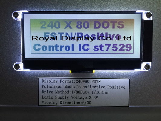 240X80コグIC St7529 Transflective LCDの表示のFStn FPCの平行