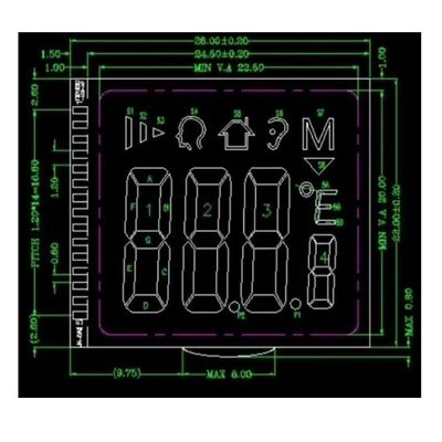 FPC FSTN TNの赤外線温度計のための肯定的なコグLCDモジュール3V RYD2119TM-01