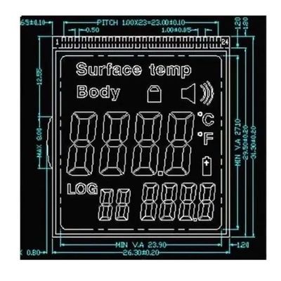 FPC FSTN TNの赤外線温度計のための肯定的なコグLCDモジュール3V RYD2119TM-01
