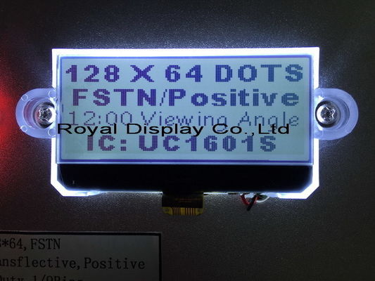 FSTN 128X64 VA LCDのパネルRYG12864M St7565rの写実的なコグ モジュールのドット マトリクスgraphnicモノクロLCDの表示。