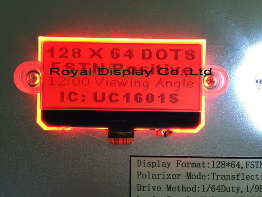 FSTN 128X64 VA LCDのパネルRYG12864M St7565rの写実的なコグ モジュールのドット マトリクスgraphnicモノクロLCDの表示。