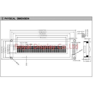 MCU 8のかまれた24X2特性LCDスクリーンの穂軸LCM RYP2402A LEDのバックライト