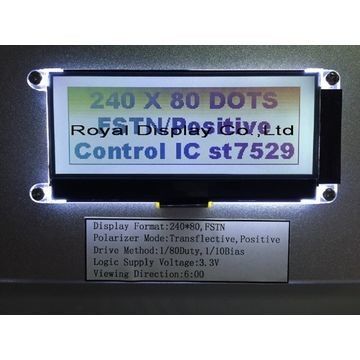 FSTNの肯定的な240x80ドット マトリクスLcdモジュールこはく色LEDのバックライト