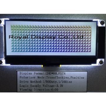FSTNの肯定的な240x80ドット マトリクスLcdモジュールこはく色LEDのバックライト