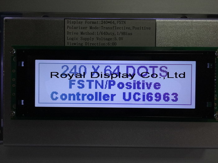 240*64 グラフィック FSTN LCD モジュール PCB 大型工業ディスプレイ