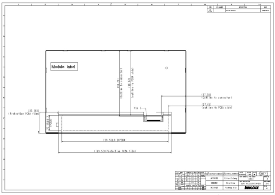 9' TFT LCD モジュール INNOLUX 1280*RGB*720 DJ090IA-01A オリジナル 自動車ディスプレイ 広温