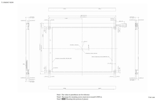 12.1'' TFT LCD モジュール 1024*768 RGB NEC 600:1 LVDS インターフェイス 産業ディスプレイ