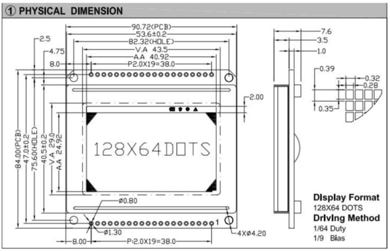 128*64 グラフィックLCDモジュール FSTN 6H AT0108 AT0107 PCB LEDバックライト産業ディスプレイ