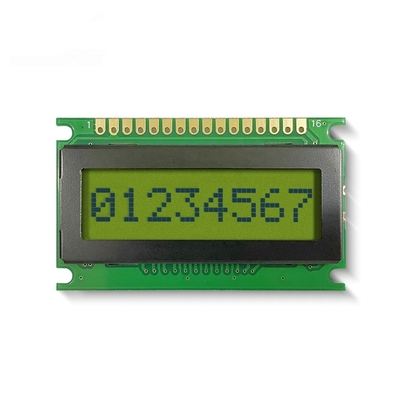 8*1 キャラクター LCD モジュール 6H STN 背景照明産業ディスプレイ付き 黄色緑色 ポジティブな広温