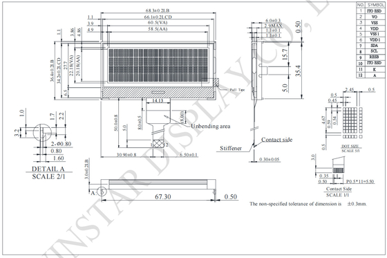 20*4 FSTN モノクロム I2C 広温度のLCDモジュール ウィンスター交換