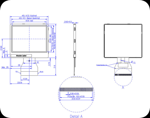 2.0'' LTPS トランスミッシブ RGB 640*240 LCD モジュール