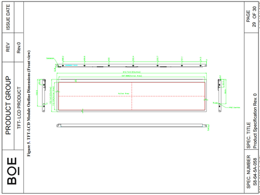 24' BOE 1920RGB*360 Bar 高コントラスト比 TFT LCD モジュール